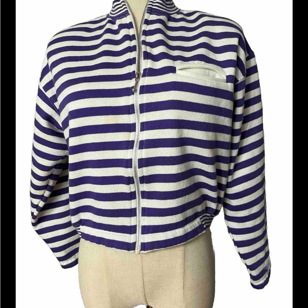 Bullock’s Active Attitude Women’s Purple/white Striped Crop